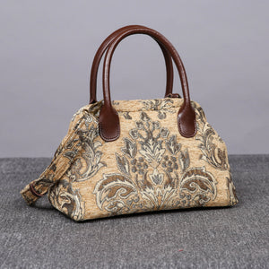 Carpet Handbag<br>Victorian Blossom Beige/Gold
