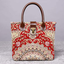 Load image into Gallery viewer, Mini Carpet Tote&lt;br&gt;Oriental Wine
