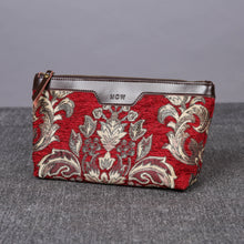 Load image into Gallery viewer, Carpet Makeup Bag&lt;br&gt;Victorian Blossom Red/Gold
