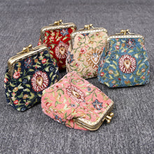 Load image into Gallery viewer, Vintage Carpet Coin Purse Double Kiss Lock&lt;br&gt;Oriental Color
