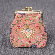 Load image into Gallery viewer, Vintage Carpet Coin Purse Double Kiss Lock&lt;br&gt;Oriental Color
