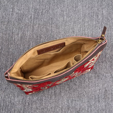 Load image into Gallery viewer, Carpet Makeup Bag&lt;br&gt;Victorian Blossom Red/Gold
