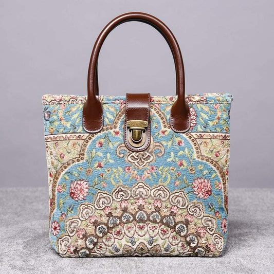 Mini Carpet Tote Oriental Blue