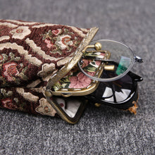 Load image into Gallery viewer, Vintage Carpet Glasses Case Double Kiss Lock&lt;br&gt;Traditional Color
