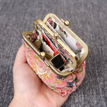Load image into Gallery viewer, Vintage Carpet Coin Purse Double Kiss Lock&lt;br&gt;Oriental Color
