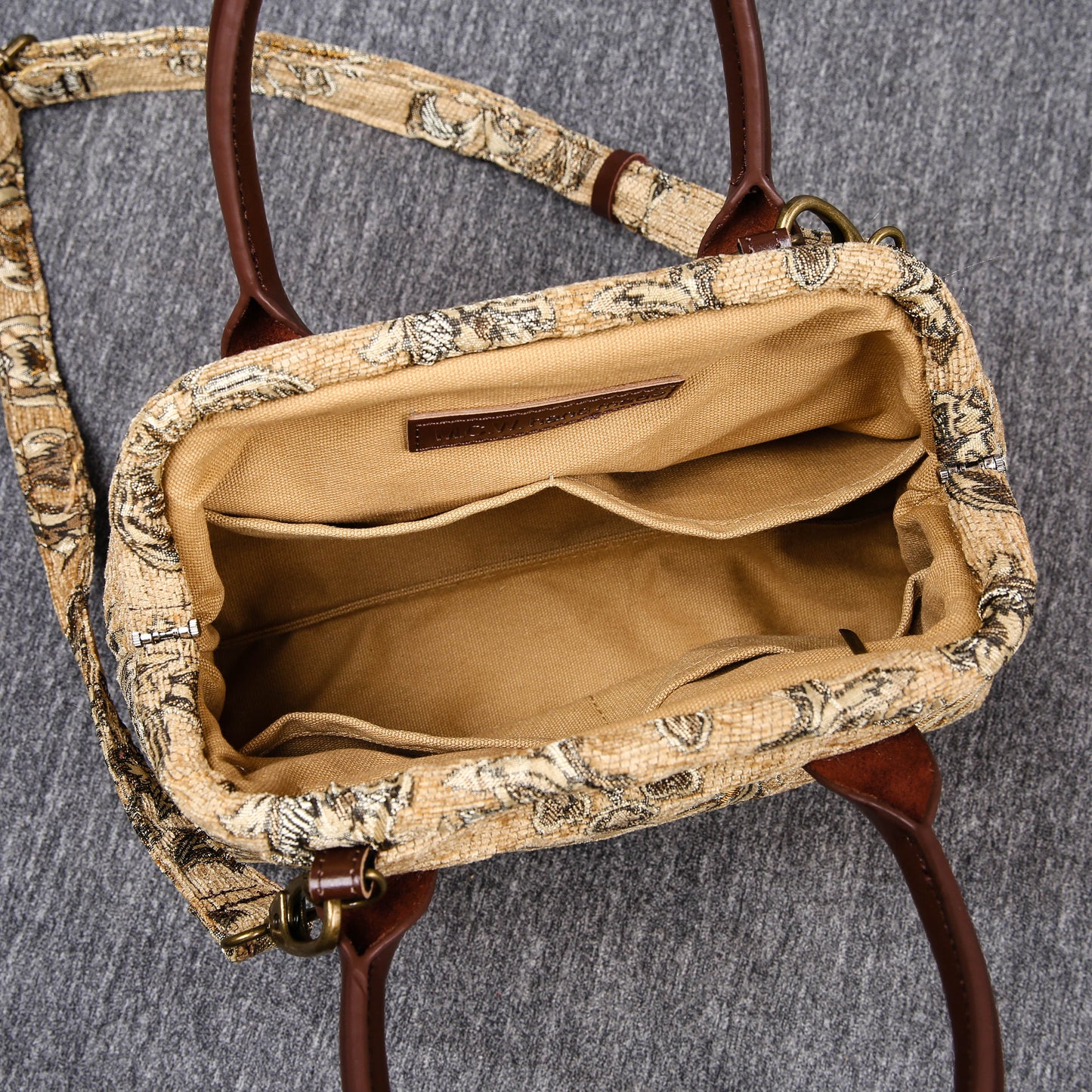 Carpet Handbag Victorian Blossom Beige/Gold