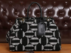 Men's Carpet Bag<br>Geometric Grey