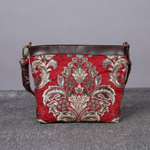 Load image into Gallery viewer, Carpet Crossbody Bag&lt;br&gt;Victorian Blossom Red/Gold
