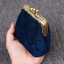 Load image into Gallery viewer, Vintage Carpet Coin Purse Double Kiss Lock&lt;br&gt;Solid Color
