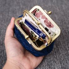 Load image into Gallery viewer, Vintage Carpet Coin Purse Double Kiss Lock&lt;br&gt;Solid Color
