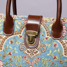 Load image into Gallery viewer, Mini Carpet Tote&lt;br&gt;Oriental Blue
