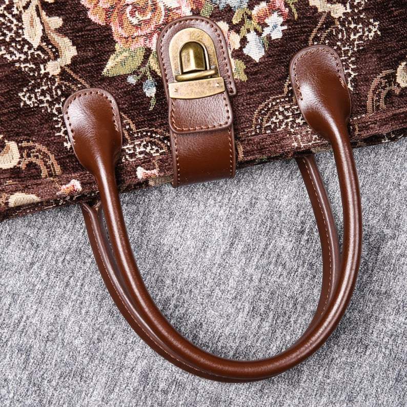 Mini Carpet Tote Floral Coffee