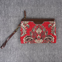 Load image into Gallery viewer, Carpet Clutch &amp; Wristlet&lt;br&gt;Victorian Blossom Red/Gold
