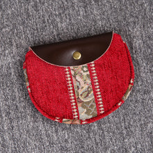 Load image into Gallery viewer, Minimalist Style Leather Carpet Coin Purse&lt;br&gt;Floral Stripes
