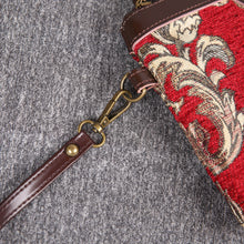 Load image into Gallery viewer, Carpet Clutch &amp; Wristlet&lt;br&gt;Victorian Blossom Red/Gold
