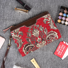 Load image into Gallery viewer, Carpet Clutch &amp; Wristlet&lt;br&gt;Victorian Blossom Red/Gold
