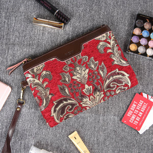 Carpet Clutch & Wristlet<br>Victorian Blossom Red/Gold