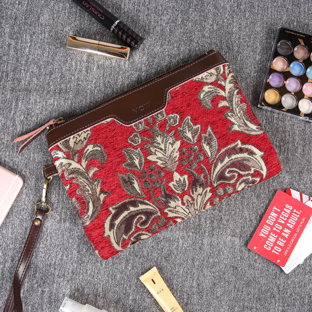 Carpet Clutch & Wristlet<br>Victorian Blossom Red/Gold