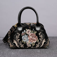 Load image into Gallery viewer, Carpet Handbag&lt;br&gt;Floral Black
