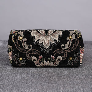 Carpet Handbag<br>Floral Black
