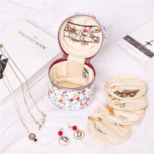 Load image into Gallery viewer, Round Jewelry Case&lt;br&gt;Blossom Wine
