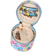 Load image into Gallery viewer, Round Jewelry Case&lt;br&gt;Blossom Blue
