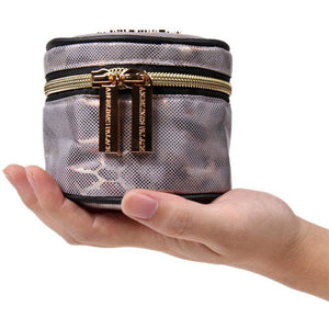 Round Jewelry Case<br>Metallic Silver