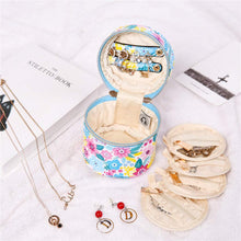 Load image into Gallery viewer, Round Jewelry Case&lt;br&gt;Blossom Blue
