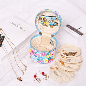 Round Jewelry Case<br>Blossom Blue