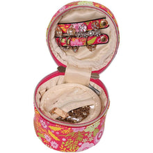 Load image into Gallery viewer, Round Jewelry Case&lt;br&gt;Blossom Fuschia
