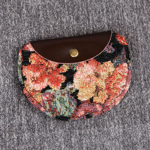 Minimalist Style Leather Carpet Coin Purse<br>Floral Rose