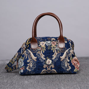 Carpet Handbag<br>Floral Blue