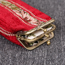 Load image into Gallery viewer, Vintage Carpet Glasses Case Double Kiss Lock&lt;br&gt;Floral Stripes
