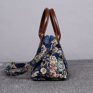 Carpet Handbag<br>Floral Blue