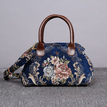 Load image into Gallery viewer, Carpet Handbag&lt;br&gt;Floral Blue
