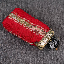 Load image into Gallery viewer, Vintage Carpet Glasses Case Double Kiss Lock&lt;br&gt;Floral Stripes
