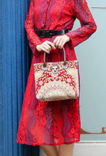 Load image into Gallery viewer, Mini Carpet Tote&lt;br&gt;Oriental Wine
