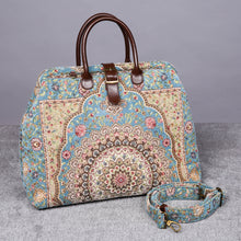 Load image into Gallery viewer, Mary Poppins Carpet Bag&lt;br&gt;Oriental Blue
