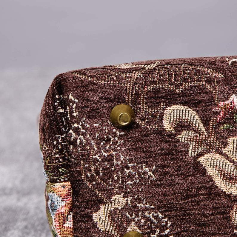 Mini Carpet Tote Floral Coffee