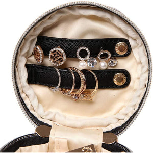 Round Jewelry Case<br>Metallic Silver