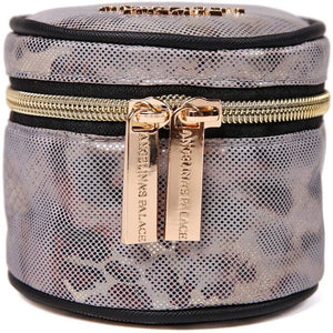 Round Jewelry Case<br>Metallic Silver