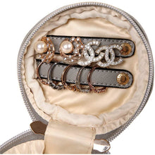 Load image into Gallery viewer, Round Jewelry Case&lt;br&gt;Pearl Grey

