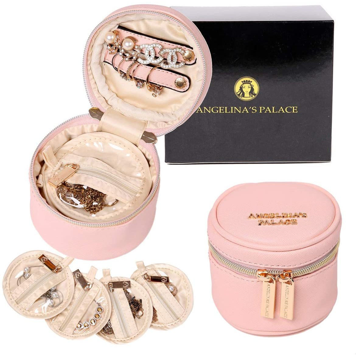 Round Jewelry Case<br>Soft Pink