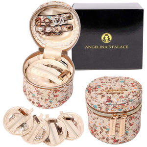 Round Jewelry Case<br>Blossom Tan
