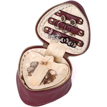 Load image into Gallery viewer, Heart Jewelry Case&lt;br&gt;Burgundy
