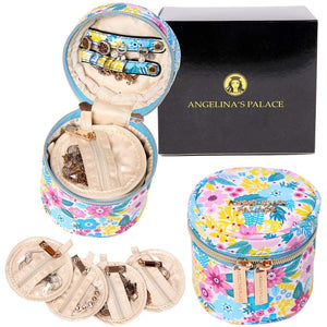 Round Jewelry Case<br>Blossom Blue