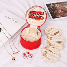 Load image into Gallery viewer, Round Jewelry Case&lt;br&gt;Light Red
