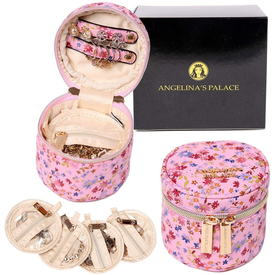 Round Jewelry Case<br>Blossom Pink