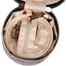 Load image into Gallery viewer, Round Jewelry Case&lt;br&gt;Metallic Silver
