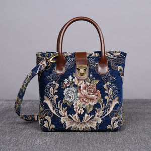 Mini Carpet Tote<br>Floral Blue